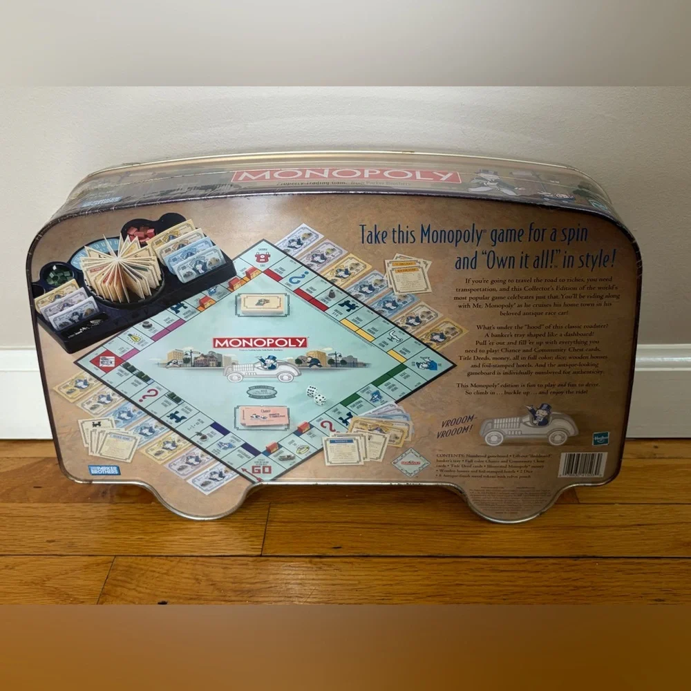 2001 Vintage Collector's Edition Hasbro Monopoly Game in Tin Car, Sealed NIP